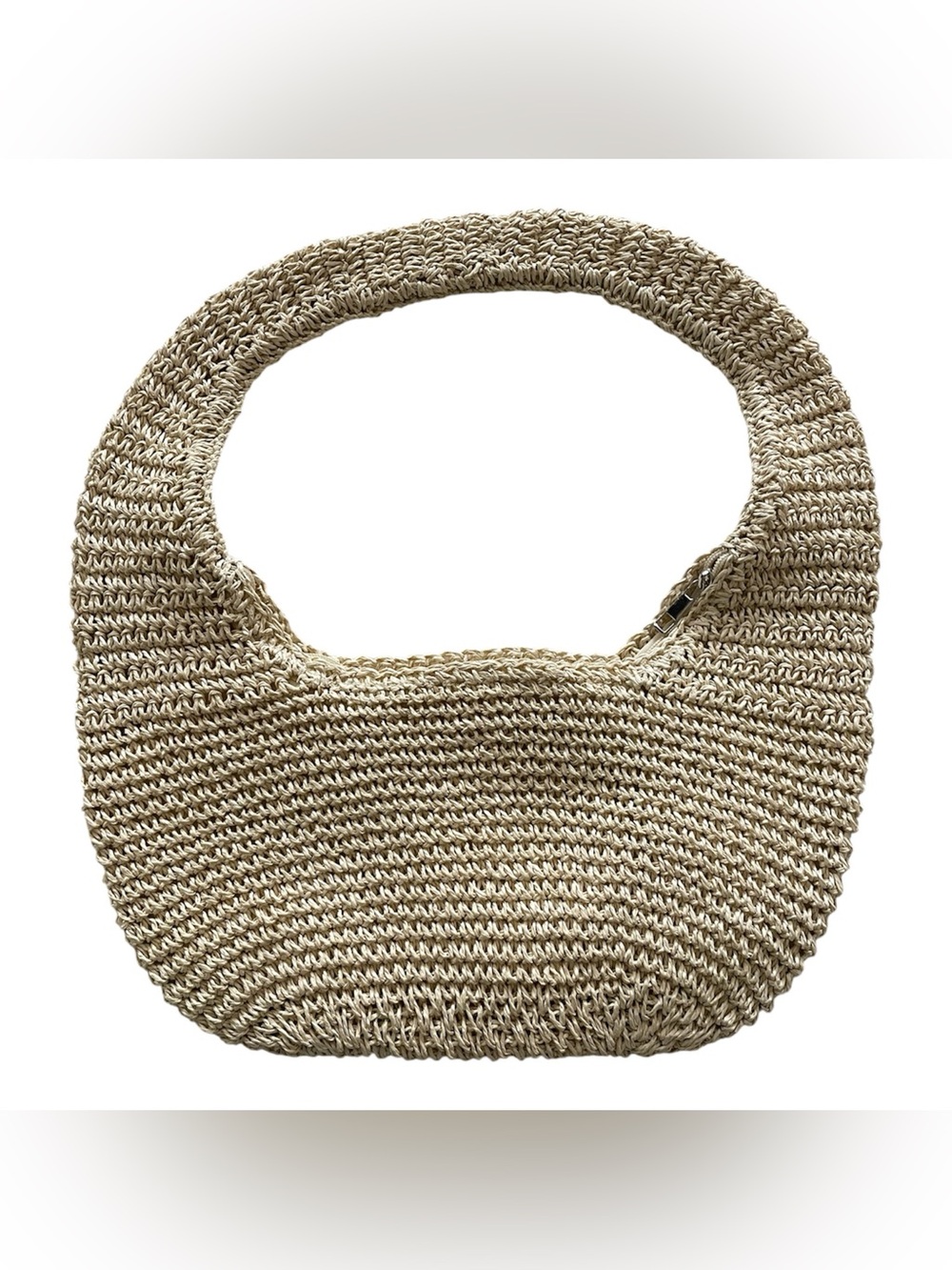 Woven Straw Tote Bag in Natural Beige